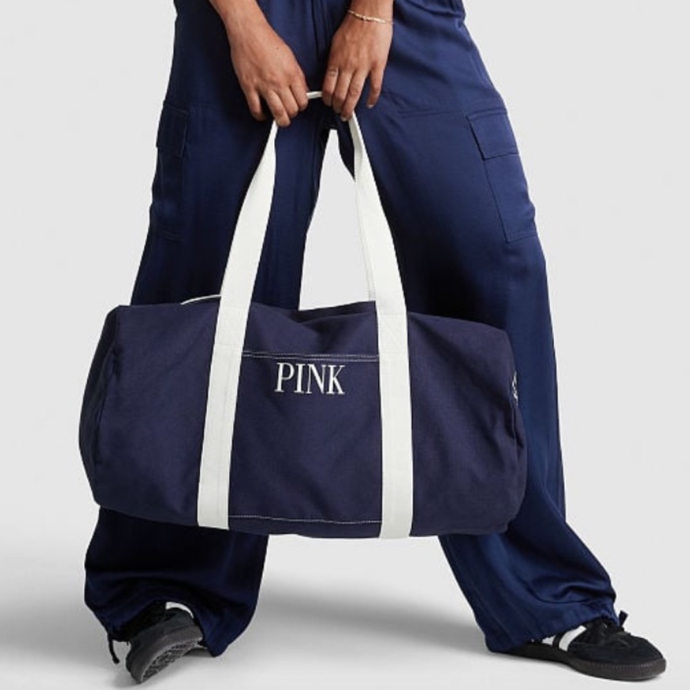 NWT PINK Victoria's Secret Canvas Duffle Bag - Picture 2 of 5